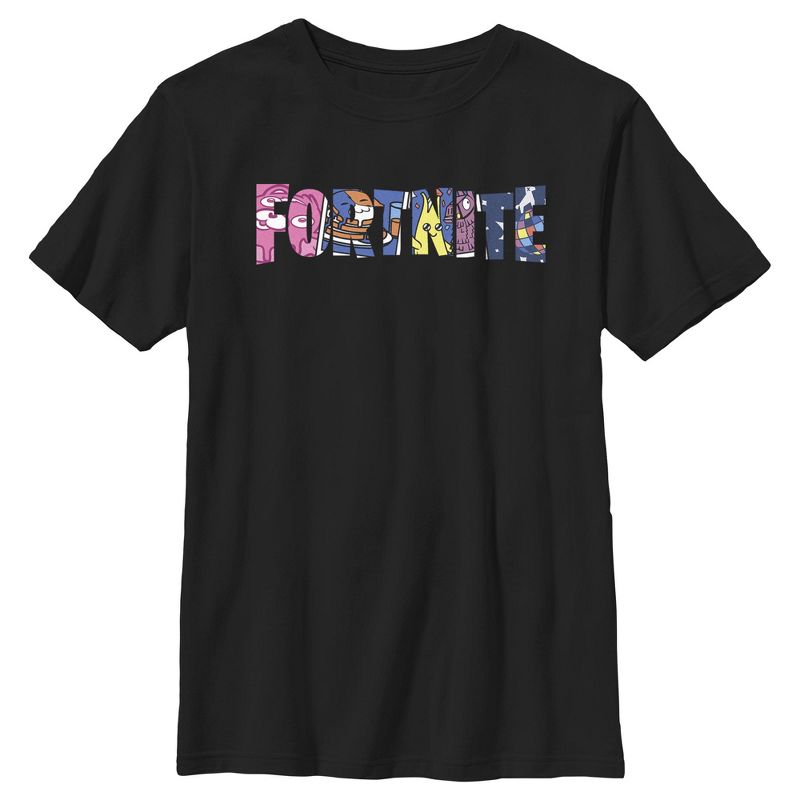 Boy's Fortnite Classic Logo Character Fill T-Shirt, 1 of 6