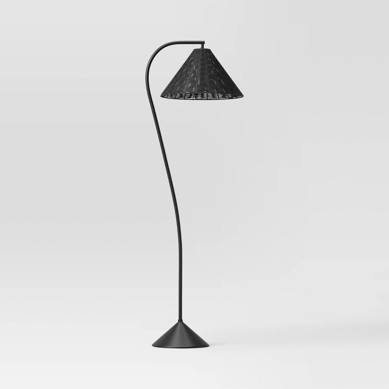 Gooseneck Floor Lamp with Natural Shade - Threshold™, 1 of 11