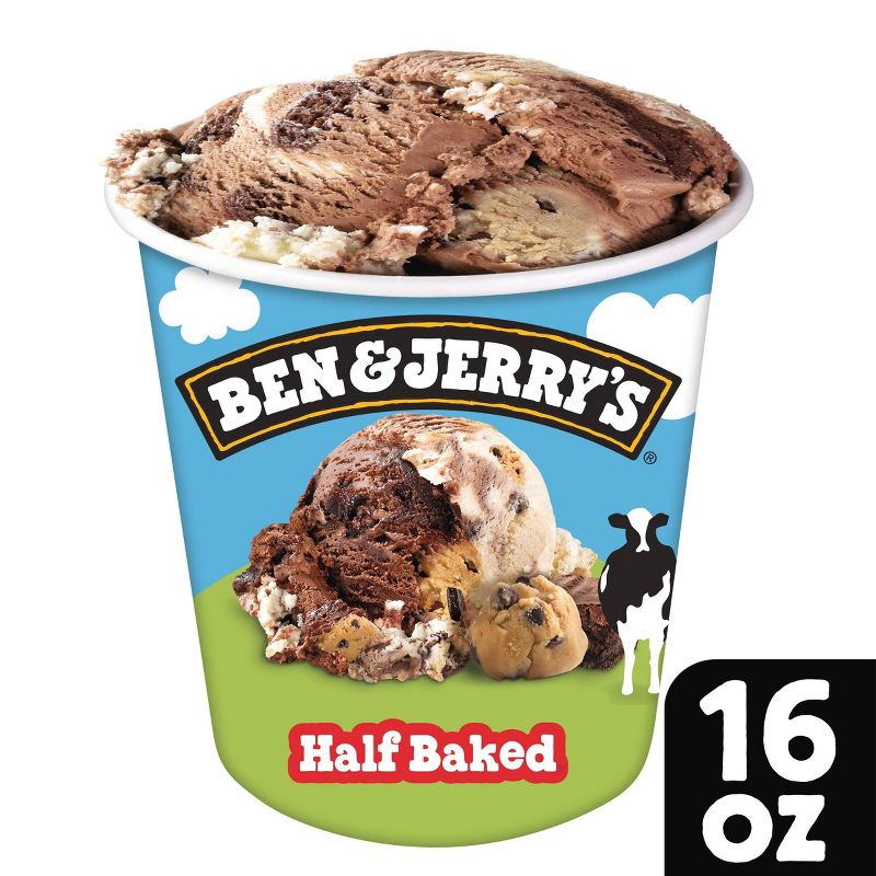 Ben &#38; Jerry&#39;s Half Baked Chocolate &#38; Vanilla Ice Cream - 16oz, 1 of 16