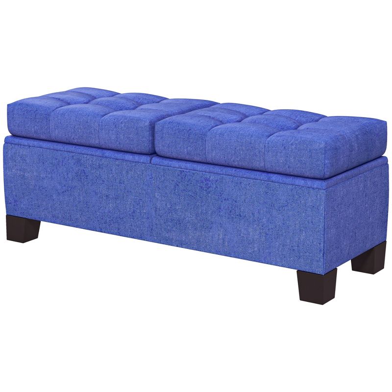 HOMCOM End of Bed Bench, Upholstered Storage Bench with Steel Frame and Safety Hinges, 1 of 7
