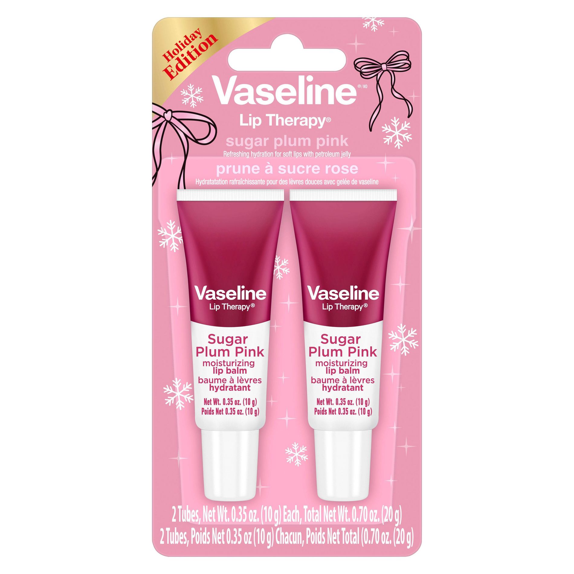 Vaseline Lip Therapy - Holiday Sugar Plum - 2pk
