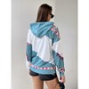 Women's Color-Block Drawstring Hoodie Casual Animal Print Ethnic-Style Sweatshirt - 3 of 4
