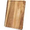 Acacia Wood Cutting Boards for Kitchen, Solid Wood Butcher Block Cutting Board with Juice Grooves and Handle - 4 of 4
