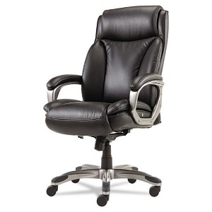 Alera Alera Veon Series Executive High-Back Bonded Leather Chair, Supports Up to 275 lb, Black Seat/Back, Graphite Base - 1 of 4
