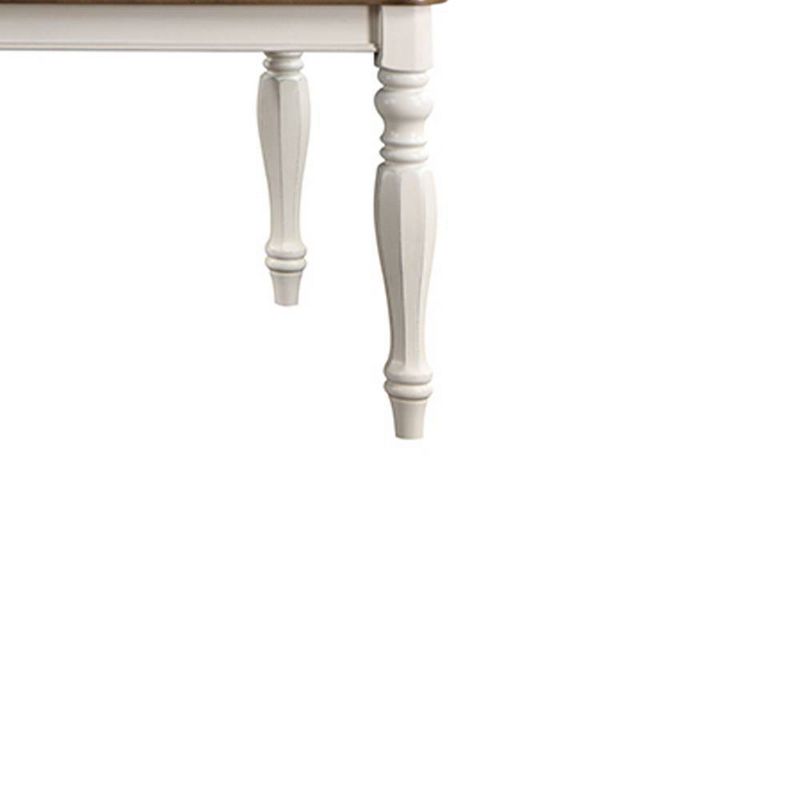 108&#34; Florian Dining Tables Oak and Antique White Finish - Acme Furniture, 5 of 11