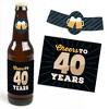 Big Dot of Happiness Cheers and Beers to 40 Years - 40th Birthday Party Decorations for Women and Men - 6 Beer Bottle Label Stickers and 1 Carrier - 3 of 4