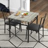 3-Piece Dining Table Set for 2 – Industrial Kitchen Table & 2 Chairs with Metal Frame, Space-Saving - 2 of 4