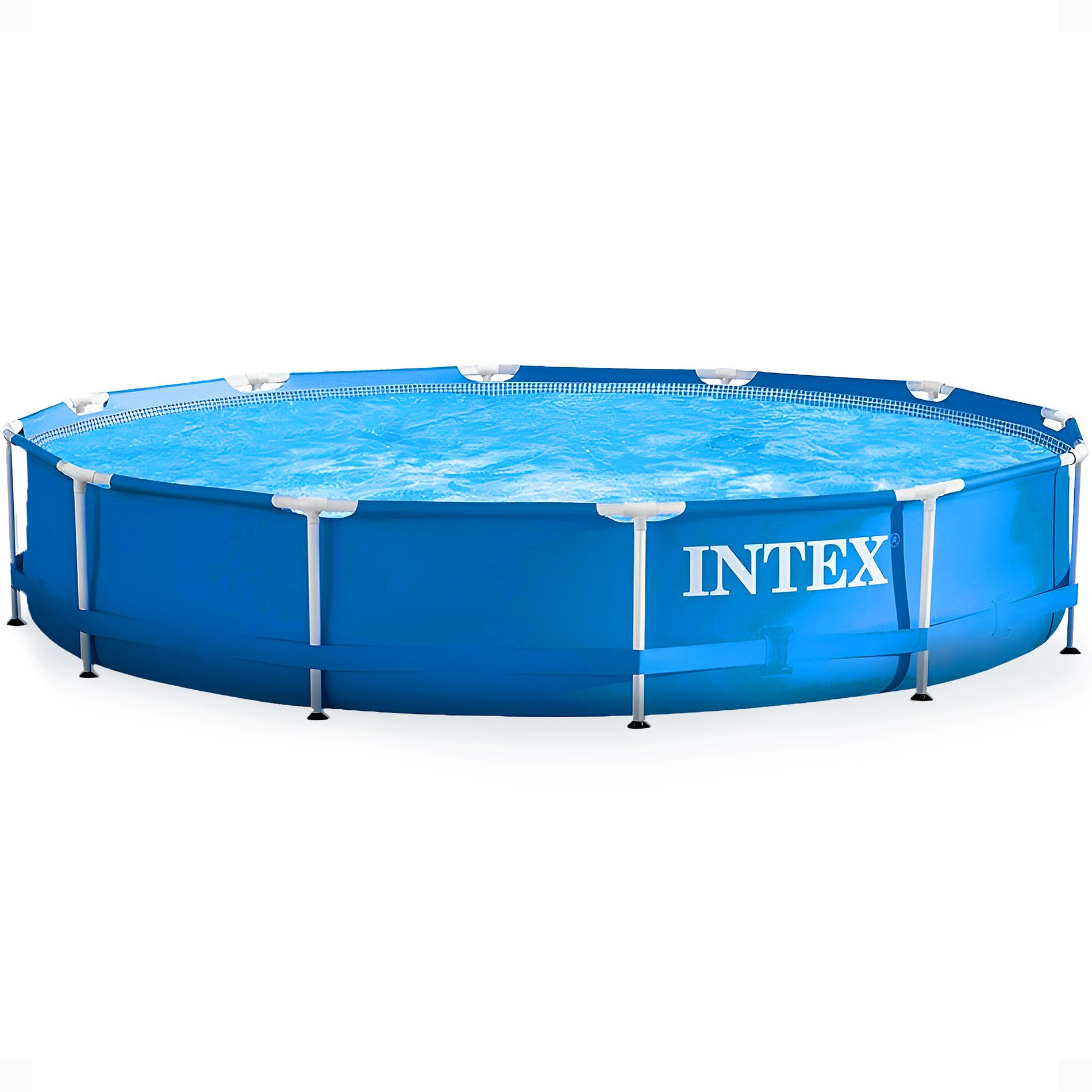 Intex 28210EH 12 Foot by 30 Inch Metal Frame Above Ground Outdoor Backyard Swimming Pool, 1,718 Gallons of Water, Blue (Pool Only)