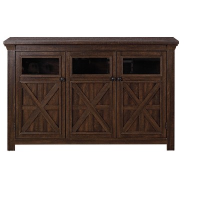 Vynxaria 3-Door Farmhouse Buffet Sideboard in Espresso - Barn Design Cabinet for Dining Room, Coffee Bar, and Wine Storage.