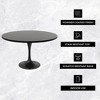 LeisureMod Verve Mid-Century Modern Table with a 48" Round MDF Tabletop and Black Steel Pedestal Base for Kitchen and Dining Room - 2 of 4