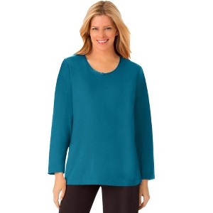 Dreams & Co. Satin Trim Sleep Tee - 1 of 4