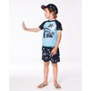 Deux par Deux Boy Short Sleeve Rashguard Light Blue and Black - 3 of 4