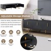 TV Cabinet For 80+ Inch TV, Modern Minimalist Geometric Multi-functional TV Stand With Storage Cabinets, Metal Handles, Legs - 3 of 4