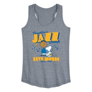 Women's - Peanuts - Franklins Jazz Lounge -Women's Graphic Racerback Tank Top Graphic Racerback Tank - 1 of 4