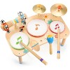 Toddler Drum Set – 11 in 1 Kids Musical Instruments with Resonant Drums, Cymbals, Maracas, Wrist Bells & More, for Ages 1-6 - 2 of 4