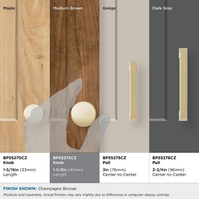 Champagne Bronze Round Matte Modern Cabinet Knob