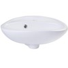 ALFI  AB106 White Small Porcelain Wall Mount Basin with Overflow - 3 of 4