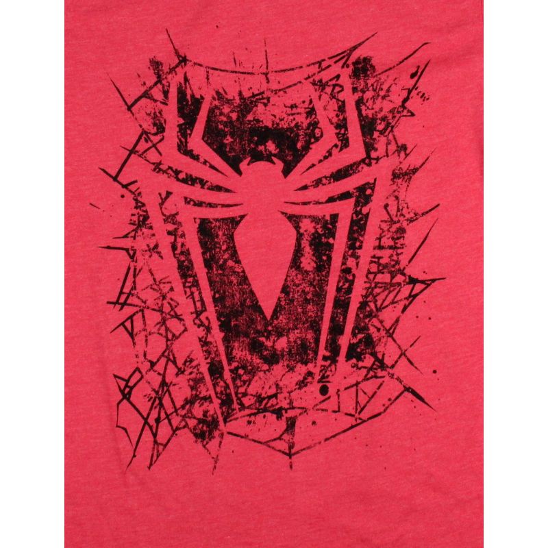 Marvel Boy's Spiderman Distressed Spider In Web Graphic Print T-Shirt, 2 of 4