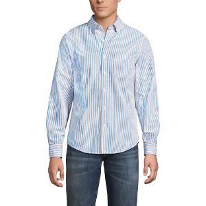 Lands' End Men's Long Sleeve Seersucker Shirt - 1 of 4