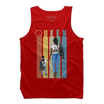 Men's Design By Humans Mother's Day Black Mom Queen Retro Stripes By duron4 Tank Top - Red - Medium