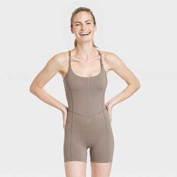 Women's Double-scoop Bodysuit - A New Day™ Beige Xxl : Target