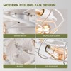 Ludomide 21" White Caged Ceiling Fan with Light and Remote, Industrial Low Profile Fan for Bedroom Farmhouse - 4 of 4