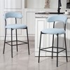 OUTSUPPLY Bar Stool, Black Metal Base with Footrest for Kitchen, Cafe, Vanity, Easy Assembly - 2 of 4