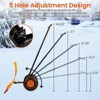 Snow Shovel with Wheels for Driveway, 20" Wide Adjustable Snow Pusher, 5 Position Angle & Height Handle, Ergonomic Back Saving, Snow Removal, Orange - 2 of 4