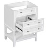 MAYEERTY 24" Bathroom Vanity without Sink Solid Wood Frame Storage Drawer Open Shelf White - 2 of 4
