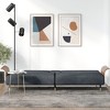 vidaXL Sofa Bed with Cup Holders Dark Gray Velvet - 3 of 4