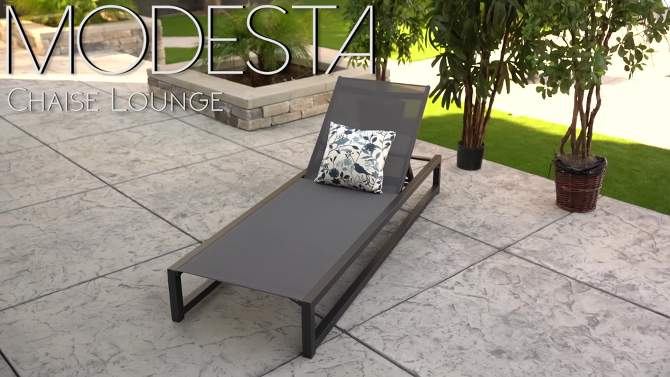 Modesta Aluminum Chaise Lounge - Black/Gray - Christopher Knight Home, 2 of 6, play video