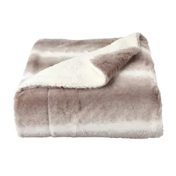 60"x70" Faux Fur Throw Blanket Beige/Cream - Yorkshire Home