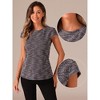 Allegra K Women's Tweed Summer Plaid Cap Sleeve Casual Blouse - 2 of 4