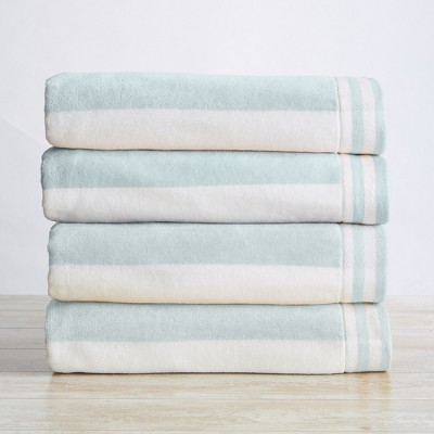 100% Cotton Cabana Striped 4 Pack Oversized Beach Towels - Great Bay Home