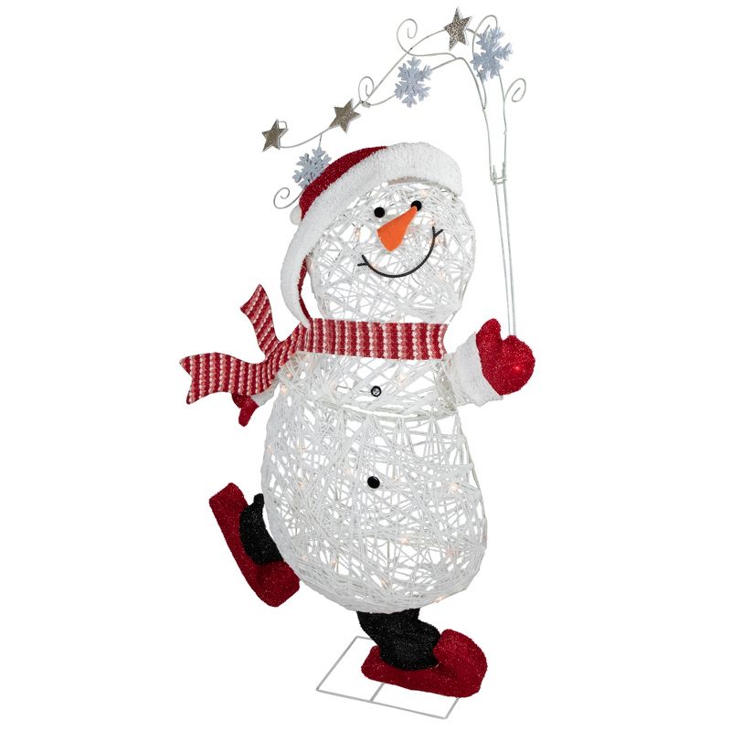 Northlight 56" Lighted Ice Skating Snowman Outdoor Decoration, 3 of 7