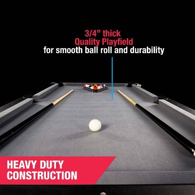 MD Sports 7.5' Black and Silver Pool Table with Steel Legs