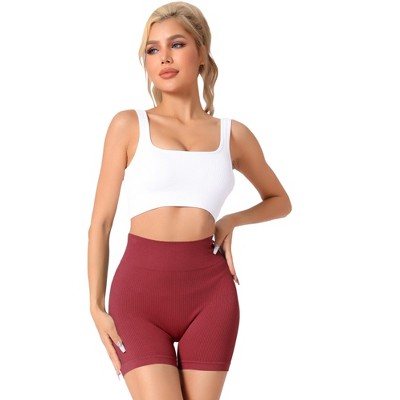 Allegra K Women's Bottom Lifting Ribbed High Waist Bottom Lifting Sports Control Panties