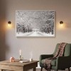 Winter Decor Framed Landscape Wall Art - Snowy Forest Road Scene Canvas Art Prints, Modern Minimalist Black and White 24x36 In - 4 of 4