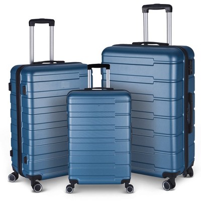 Luggage Set of 3, Suitcases with Spinner Wheels Hardside Expandable Luggage Suitcase Set with TSA Lock for Travel-Dark Blue