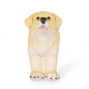 Wendall Outdoor Labrador Dog Garden Bench Light Brown - Christopher Knight Home: Durable, Weather-Resistant Patio Seating - 1 of 4
