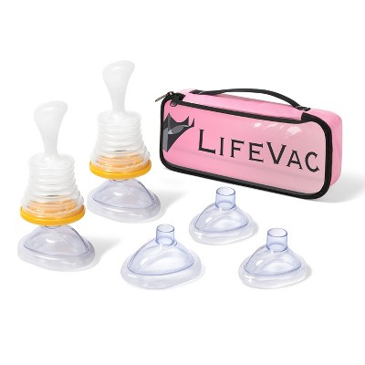 LifeVac Home & Pink Travel Kit Combo - Portable Suction Rescue Device, First Aid Kit for Kids and Adults, Airway Suction for Children and Adults