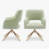 WestinTrends Genevieve Mid-Century Modern Upholstered Boucle Swivel Accent Chair (Set of 2) - 3 of 4