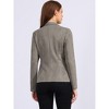 INSPIRE CHIC Women's Lapel Collar Button Front Long Sleeve Faux Suede Blazer - 3 of 4