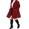 Agnes Orinda Women's Plus Size Trench Notch Lapel Double Breasted A Line Pockets Pea Coats - 2 of 4
