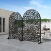 SpassWay 72"H 47"W Outdoor Arch Metal Garden Trellis Outdoor Privacy Screen Lattice Panel Indoor Room Divider - 2 of 4