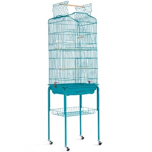 Yaheetech Open Top Metal Bird Cage Large Rolling Parrot Cage With Stand - 1 of 4