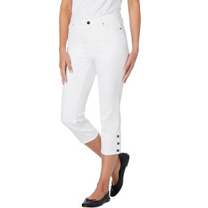 Woman Within Plus Size Comfort Curve Denim Capri - 1 of 4
