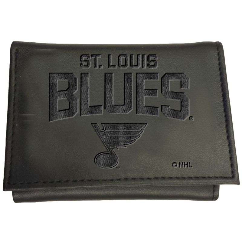 Evergreen NHL St. Louis Blues Black Leather Trifold Wallet Officially Licensed with Gift Box, 1 of 2