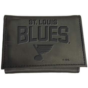 Evergreen NHL St. Louis Blues Black Leather Trifold Wallet Officially Licensed with Gift Box
