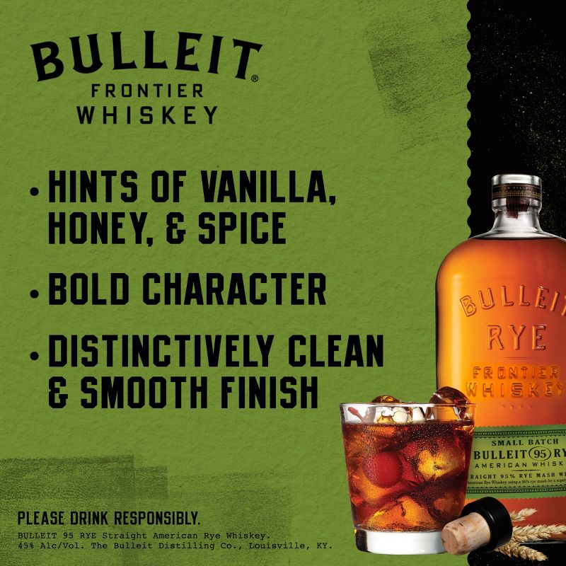Bulleit 95 Rye Frontier Whiskey - 750ml Bottle, 3 of 8
